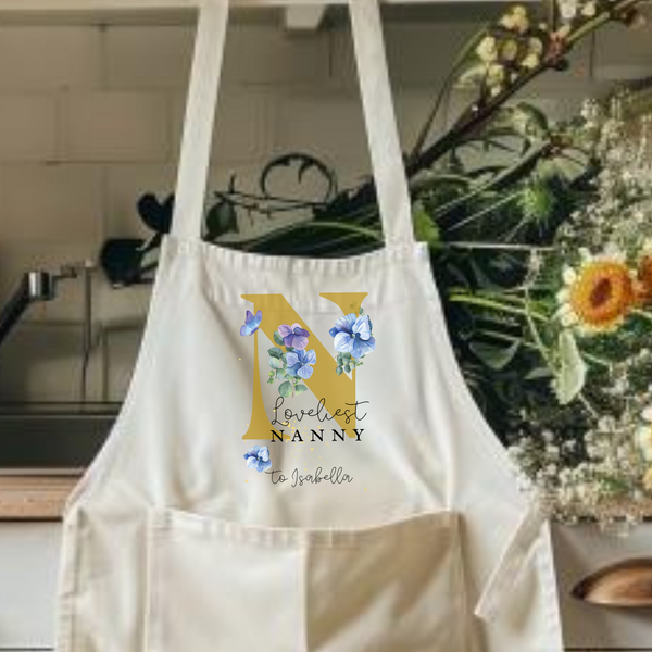 Personalised Nanny Gift Apron, Nanny Apron, Gift For Mothers, Gift For Nanny