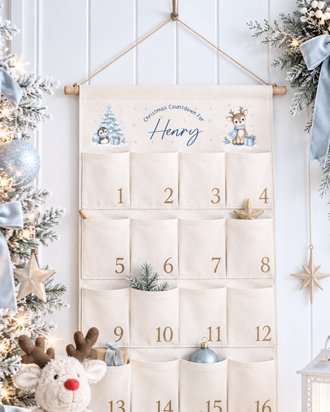 Personalised Penguin & Reindeer Christmas Advent Calendar