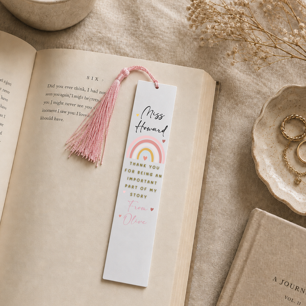Personalised Teacher Bookmark | Rainbow Thank You Gift