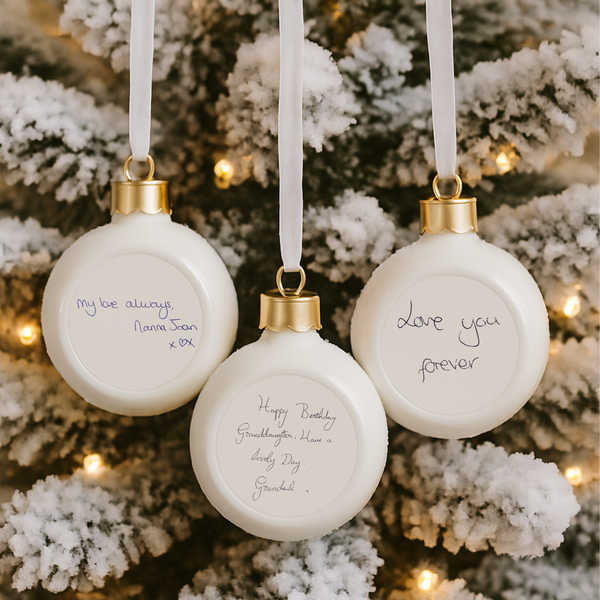 Personalised Handwritten Message Bauble