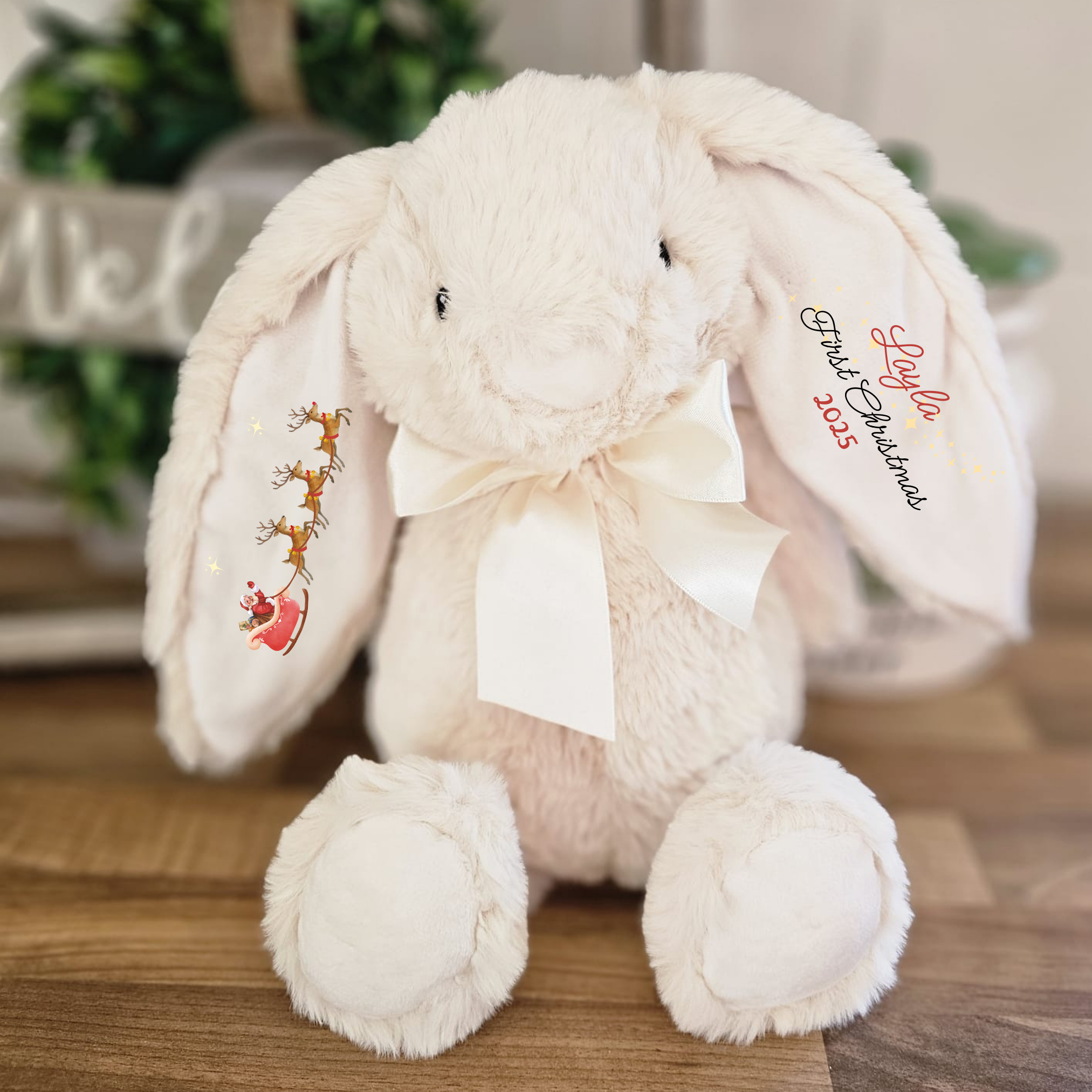 Personalised First Christmas Bunny For New Babies
