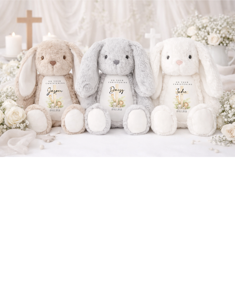 Personalised Christening Cross Teddy Bear & Gift Set