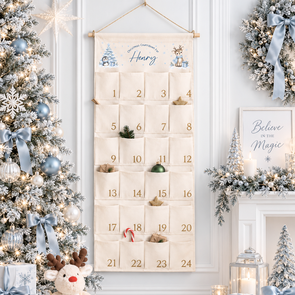 Personalised Penguin & Reindeer Christmas Advent Calendar