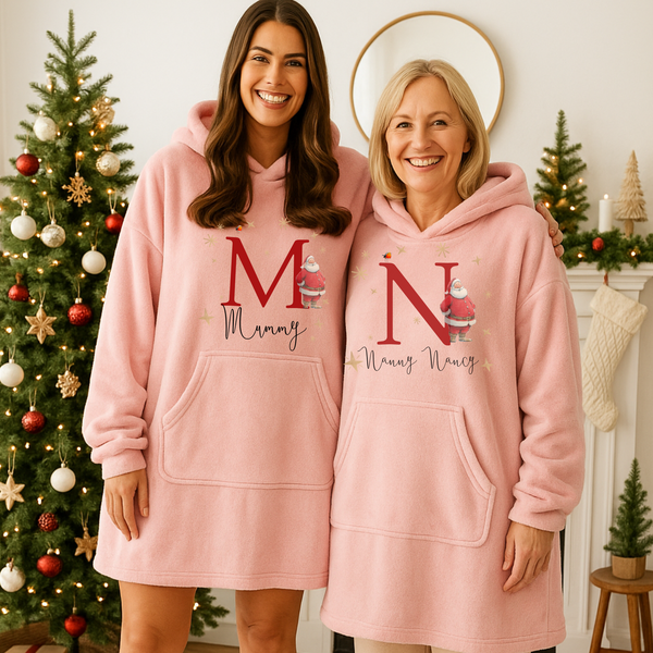 Personalised Santa Hoodies - Matching Family Pyjamas