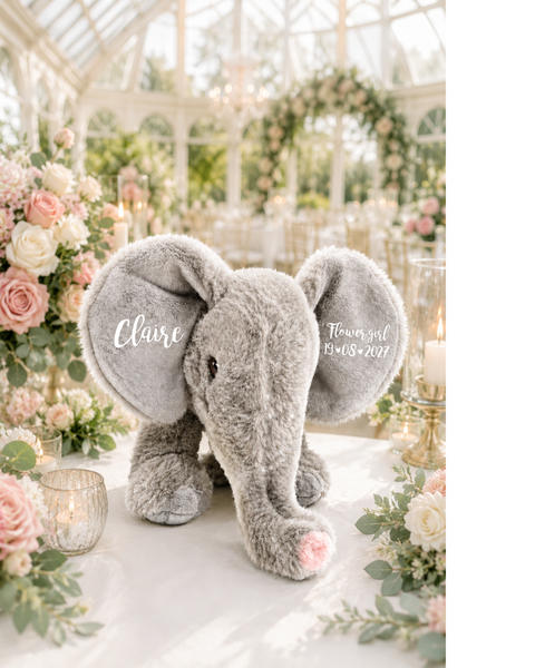 Regalo personalizado de elefante ecológico para regalos de niña de flores