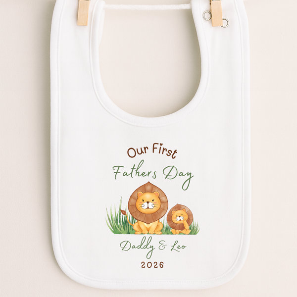 Personalised 'Our First Father's Day' Baby Vest, Sleepsuit, T-Shirt & Bib
