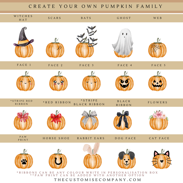 Halloween/Autumn Pumpkin Family Wall Art