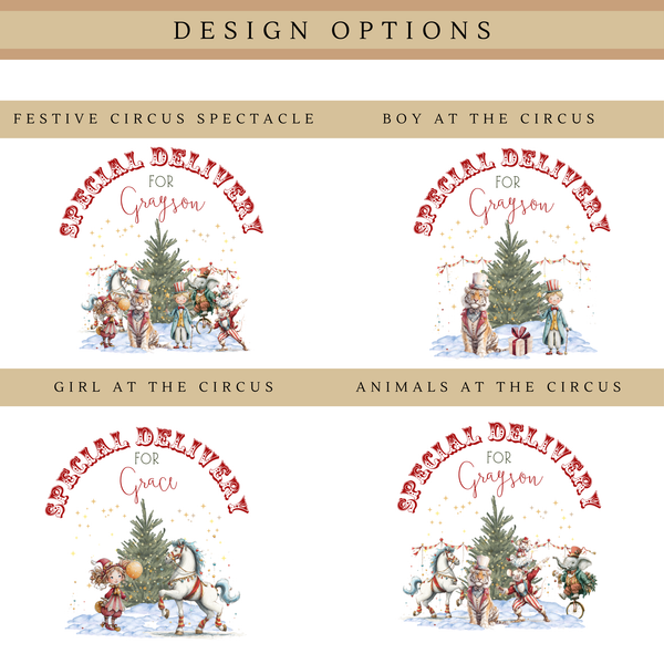 Personalised Circus Christmas Mug – Custom Name Festive Hot Chocolate Cup for Families