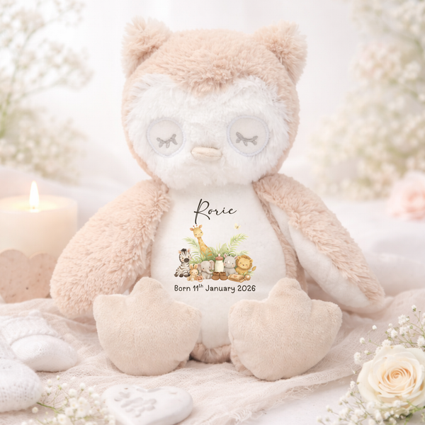 Personalised Safari New Baby Teddy Bear