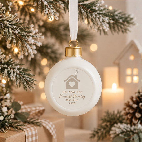 Personalised First Christmas New Home Bauble