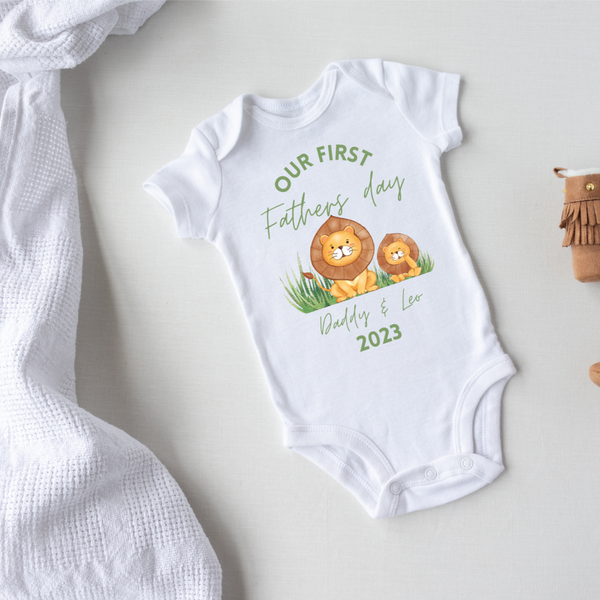 Personalised First Fathers Day Baby Vest
