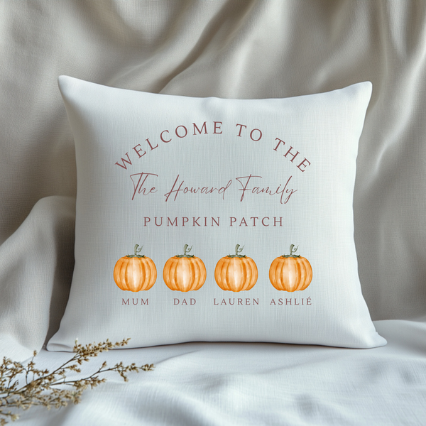 Pumpkin Family Cushion & Blanket Set – Cozy Fall Home Decor