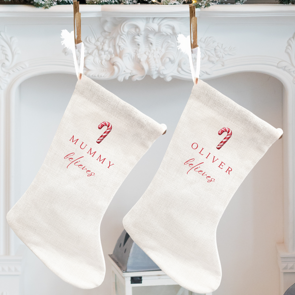 Personalised Candy Cane Christmas Stocking