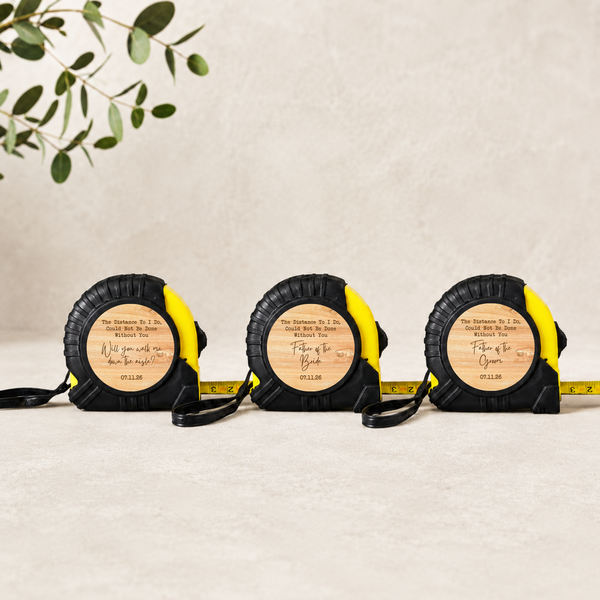 Personalised Father of the Bride & Groom Tape Measure | Walk Me Down the Aisle Gift