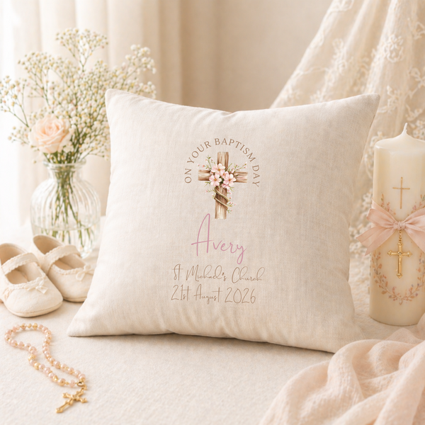 Personalised Christening, Baptism, Holy Communion Cushion