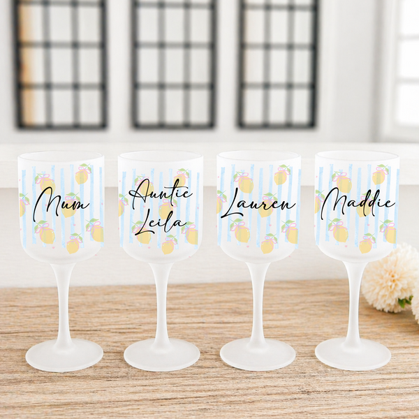 Personalised Lemon Wine Glass For Her