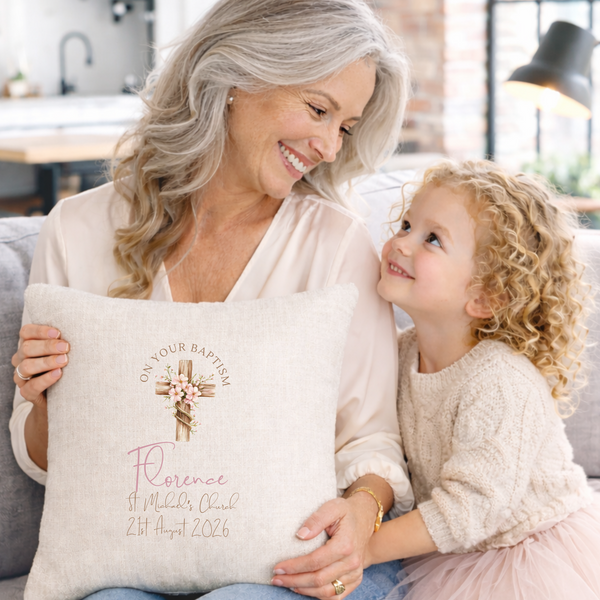 Personalised Christening, Baptism, Holy Communion Cushion