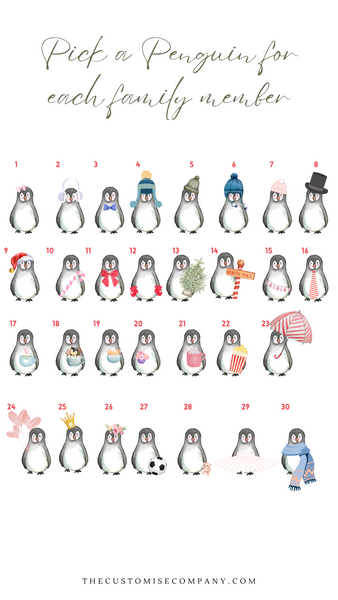 Personalised Penguin Family Stockings