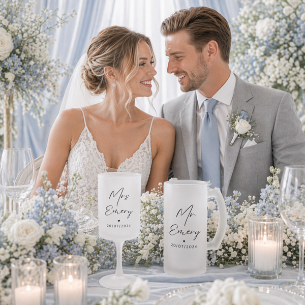 Personalised Wedding Glass Set