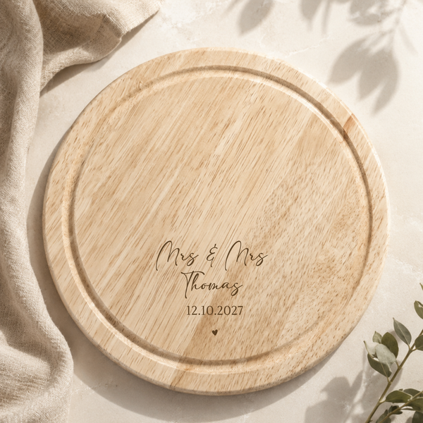 Personalised Couple Pizza Board with Names & Date