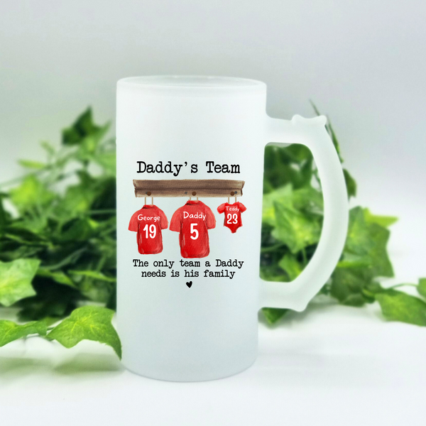 Personalised Fathers Day Football Glass