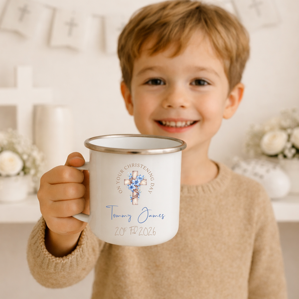 Personalised Cross Mug For Kids - Christening, Baptism, Holy Communion