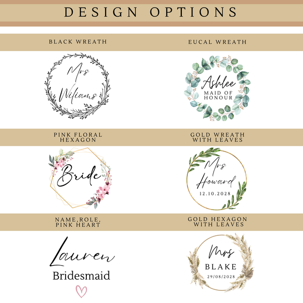 Personalised Floral Compact Mirrors for Bridesmaids