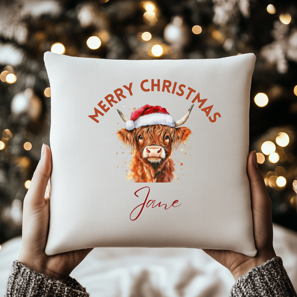 Personalised Highland Cow Cushion