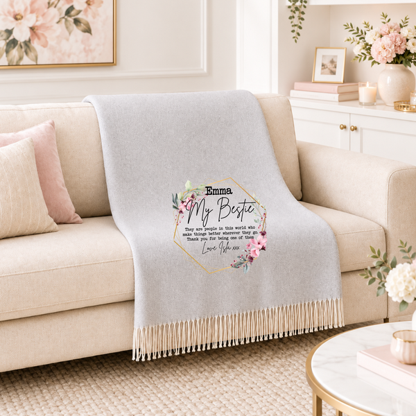 Personalised Best Friend Blanket | Custom Bestie Gift