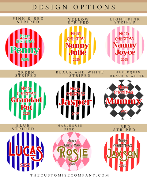 Handmade Stripey Ceramic Christmas Ornaments for Families