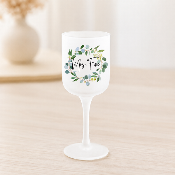 Personalised Frosted Wine Glass for Her