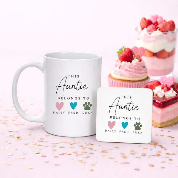 Personalised Heart Mug For Auntie - Mother's Day