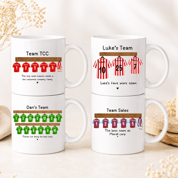 Personalised Football Team Mug – Boss & Work Colleague Gift
