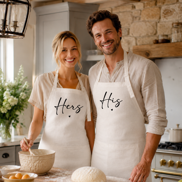 Personalised His and Hers Aprons