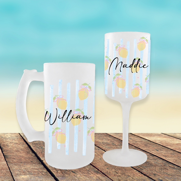 Personalised Lemon Wine Glass For Her