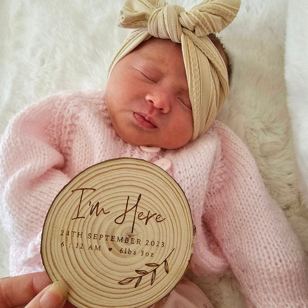 Personalised Wooden I'm Here Engraved Plaque