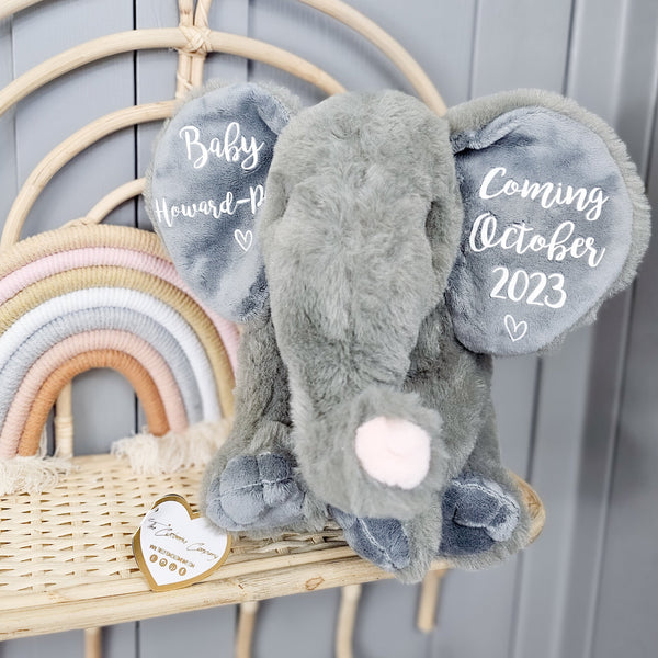 Personalised Baby Announcement Elephant