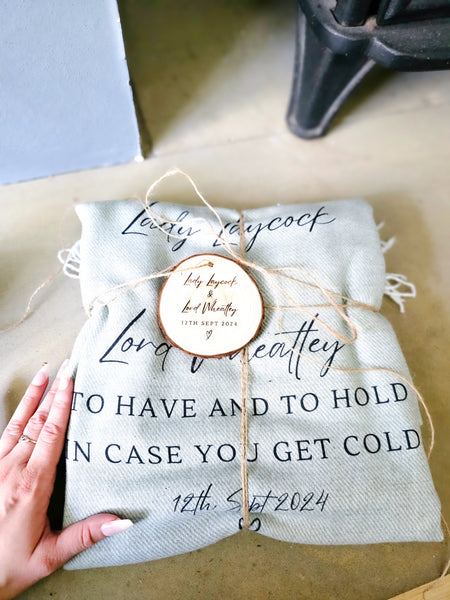 Personalised Blanket & Wooden Plaque For Wedding