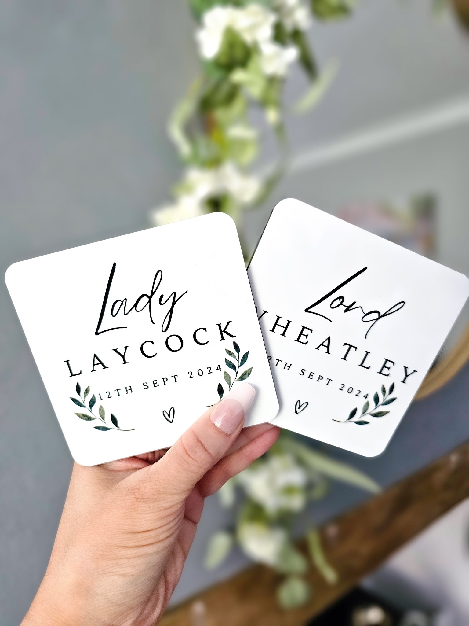 Personalised Coaster Set For Weddings