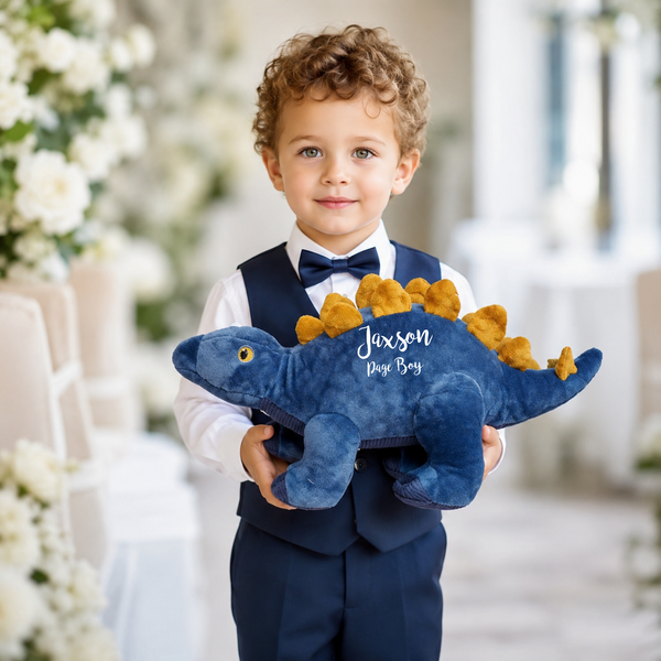 Personalised Eco Friendly Grey Trex Dinosaur Gift for Page Boy