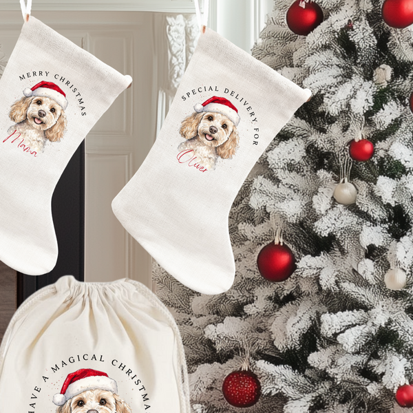 Personalised Cockapoo Stocking & Present Sack