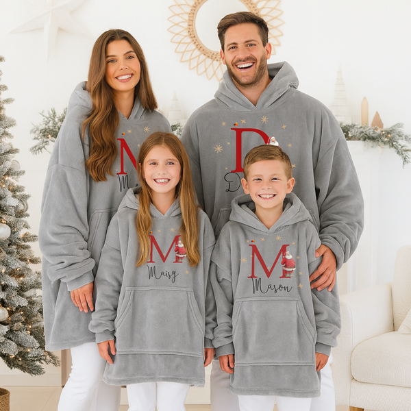 Personalised Santa Hoodies - Matching Family Pyjamas