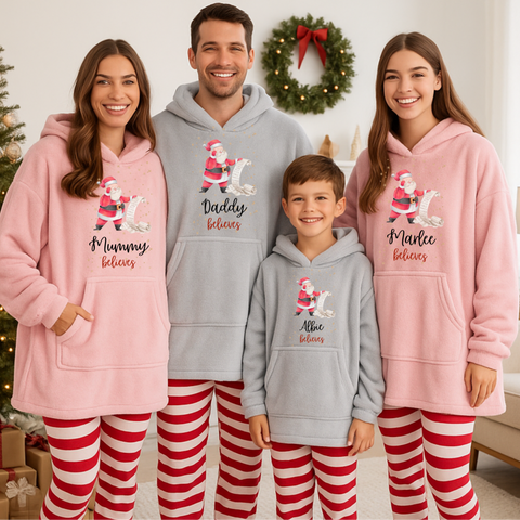 Personalised Matching Family Santa Hoodies