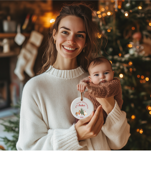 Perfect Baby’s First Christmas or Kids’ Room Keepsakes - Ceramic Bauble