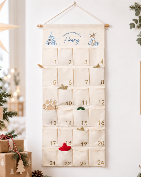 Personalised Penguin & Reindeer Christmas Advent Calendar
