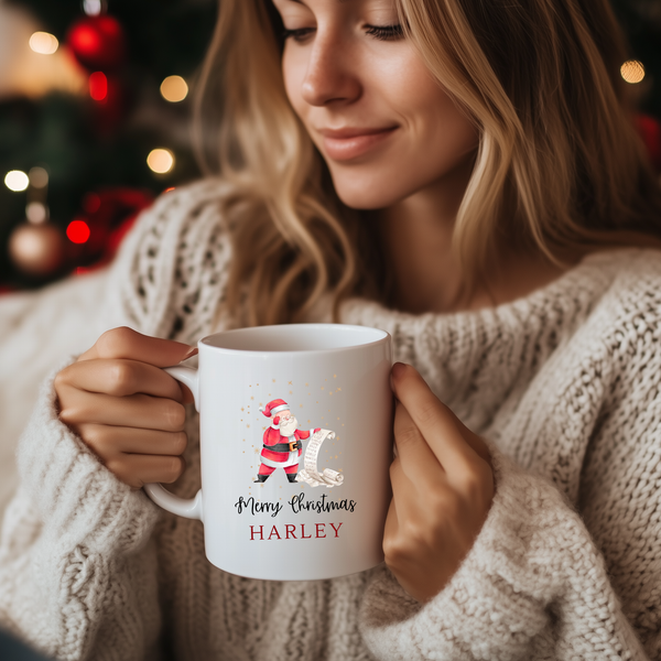 Personalised Christmas Santa Matching Family Mugs