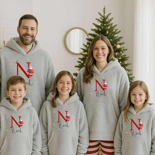Personalised Santa Hoodies - Matching Family Pyjamas