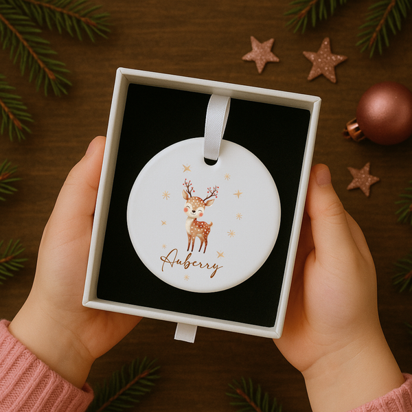 Personalised Christmas Santa Ceramic Hanging Bauble