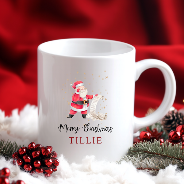 Personalised Christmas Santa Matching Family Mugs