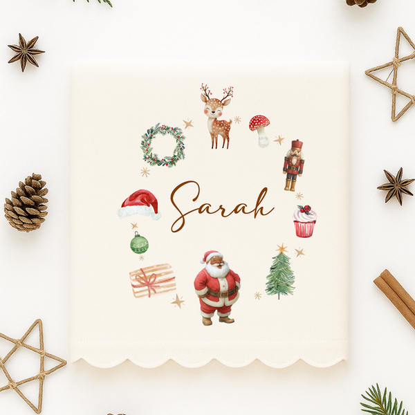 Personalised Christmas Santa Cushion For Kids